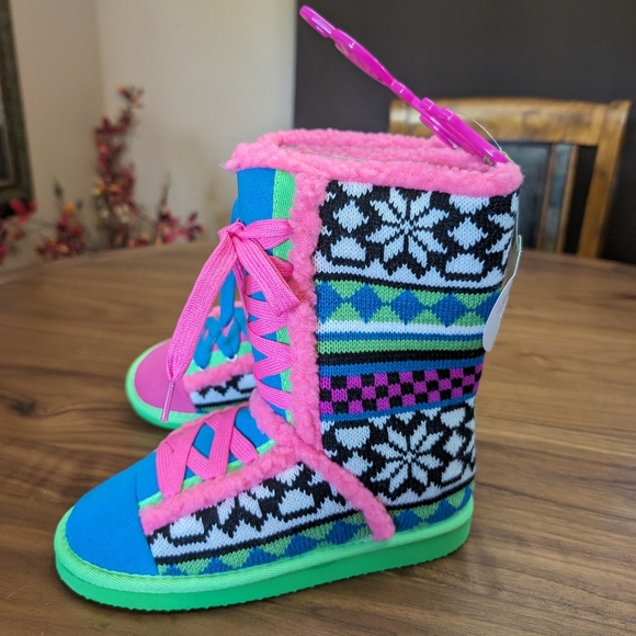 NWT Girls Little Miss Matched Sweater Boot Size 2 - Picture 6 of 7